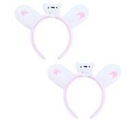 DEARMAMY 2 Pezzi Fasce Per Capelli Con Orecchie Di Orso Polare e Volpe, Cerchietti in Morbido Materiale Peluche, Design Unico Per Articoli Per Feste Divertenti