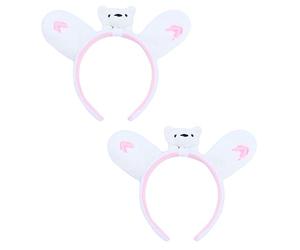 DEARMAMY 2 Pezzi Fasce Per Capelli Con Orecchie Di Orso Polare e Volpe, Cerchietti in Morbido Materiale Peluche, Design Unico Per Articoli Per Feste Divertenti