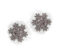 DEARMAMY 2 Pezzi Fermagli Per A Forma Di Fiocco Di Neve in Peluche Da Donna Con Strass Per Riempire La Calza Della Befana