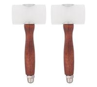 DEARMAMY 2 Pezzi Martello per Intaglio in Pelle con Testa in Nylon e Manico in Legno Scuro, Forza Equilibrata e Precisione per Tecniche Avanzate di Lavorazione Artigianale