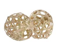 DEARMAMY 2 pezzi Paralume in Bamboo Intrecciato Vintage Copertura Piccola per Lampada Sospensione Tavolo e Soffitto Decorazione Casa Calda ed Elegante