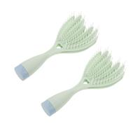 DEARMAMY 2 Pezzi Spazzola a Paletta Bagnata Mini Spazzola Per Bagnati Spazzola Per Fini Pettini a Denti Larghi Mini Pennello Materiali Elastomerici Termoplastici Light Green