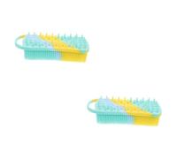 DEARMAMY 2 Pezzi Spazzola da bagno in silicone lavasciuga lavasciuga per strofinare massaggiatore cuoio capelluto scrubber per il cuoio capelluto del