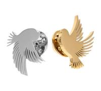 DEARMAMY 2 Pezzi Spilla Colomba della Pace in Acciaio Inossidabile Accessorio Elegante per Revers Abito da Sposo e Ospiti Spilla Animale per Cerimonie e Giacche Uomo