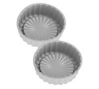 DEARMAMY 2 pezzi Stampo Silicone Torte Rotondo Resistente Calore Fino C per Dolci Cheesecake e Tart Versatile e Antiaderente per Forno