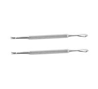 DEARMAMY 2 pezzi Strumento Manicure in Acciaio Inossidabile per Rimuovere Cuticole e Pellicine Spingi Cuticole Doppia Punta per Unghie Attrezzi Manicure Professionali per Domestico e