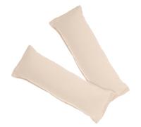 DEARMAMY 2 Pezzi Tappetini per Gomito e Polso in Cotone 100% Bianco Crema 13X5 CM Cuscinetti Ergonomici Antiscivolo per Scrivania e Tastiera Supporto Comfort per Ufficio e Computer