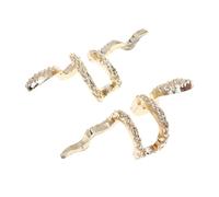DEARMAMY 2 Pz Clip Per L'orecchio Di Serpente Orecchini Anelli Dormiente A Scacchi Lacrima Orecchino Gioielli Morsetto Per L'orecchio Resistente Nuova Clip Per L'orecchio Golden Lega