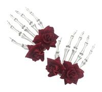 DEARMAMY 2 Pz Fermaglio Per Mani Teschio Fermagli Per Cranio Fermagli Per Punk Fermaglio Per Di Halloween Forcine a Scheletro Forcina Copricapo Del Terrore Tessuto