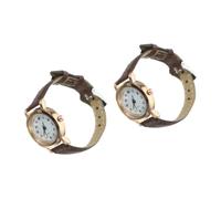 DEARMAMY 2 Pz piccolo orologio da tavolo ladies watch women watch guardare se watch orologi da uomo orologio digitale orologio a clip orologio semplice da donna le donne guardano Brown