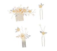 DEARMAMY 2 Set Set di fiori con testa di perla ospite sposa per essere decorazioni nuziale Nozze Chiesa decorazione dei della sposa Copricapo da sposa Bride Hairpin Lega di zinco