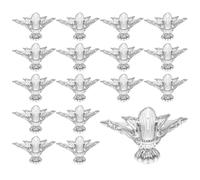 DEARMAMY 20 pezzi Piedini in Lega Antico per Scatole in Legno Supporti Resistenti e Decorativi per Gioielli Protezione Angoli e Fondo con Fissaggi per Montaggio Facile