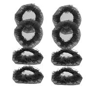 DEARMAMY 20 Pezzi retine per Copertina riutilizzabile Hairnet piccolo Accessori per retina per da donna Porta del panino tessuto Black