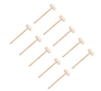 DEARMAMY 25 Pezzi Mini Martelli di Legno da Battuta Martello Granchio in Legno Massello Manico lungo Superficie Liscia Leggero e Portatile per Regalo e Uso Domestico