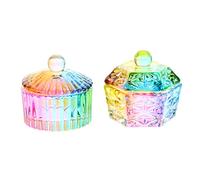 DEARMAMY 2pezzi Bicchieri in Vetro Per Manicure Piatto in Vetro Per Nail Art Bicchieri Per Liquidi Per Nail Art Utilizzabili Per Lavare La Penna Per Manicure o Mescolare Liquidi Come e
