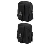 DEARMAMY 2pezzi Borsello Multifunzionale Da Cintura Per Smartphone e Accessori Per Attività Outdoor Come Trekking e Campeggio Design Leggero e Resistente Nero