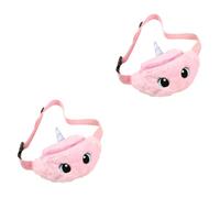 DEARMAMY 2pezzi Borsetta Tracolla Unicorno Per Bambine Fanny Pack Peluche Leggera e Resistente Per Festival e Viaggi Accessorio Pratico e Alla Moda Per Piccole Avventuriere