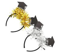 DEARMAMY 2pezzi Cappello Laureato Mini Fascia Per Laurea Cerchietto Glitterato Per Tema Cerchietto Paillettes Copricapo Di Capodanno