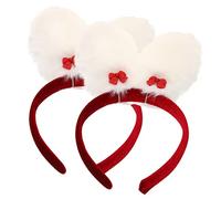 DEARMAMY 2pezzi Cercehietto per Capelli Orecchie di Coniglio Cercehietto Pasquale in Peluche Artificiale Orecchie da Coniglietta per Feste e Cosplay