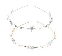 DEARMAMY 2pezzi Fascia in Lega Pietre Luccicanti Forma Copricapo Raffinato Da Donna Per Accessori Chioma Sposa Per Feste e Cerimonie