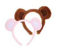 DEARMAMY 2pezzi Fascia Per Capelli Orecchie D'orso Per Donne Fascia Per Capelli Tema Cartone Animato Da Donna Per Ragazze Cercchietto Per Cosplay e Feste