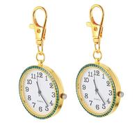 DEARMAMY 2pezzi Orologio Da Tasca Con Strass Per Clip Portachiavi Elegante e Pratico Ottimo Per Regali Di Compleanno e Occasioni Speciali