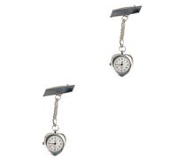 DEARMAMY 2pezzi Orologio Da Taschino Per e Medici Orologio Pendolo Forma Di Cuore Design Classico e Pratico Preciso e Materiali Resistenti Accessorio Per Professionisti Della Salute