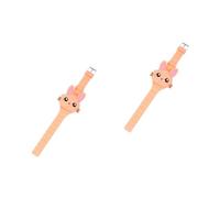 DEARMAMY 2pezzi Orologio Led Cartoon Per Ragazzo Ragazza Forma Di Coniglio Orologio Elettronico Silicone Per Compleanno e Feste Per Ragazzo Ragazza Colore Arancione Facile e Confortevole Da