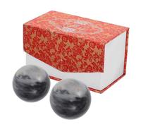 DEARMAMY 2pezzi Palline Antistress Cinesi in Pietra Naturale per Esercizi di Terapia Manuale e Massaggi dei Tessuti Profondi con Design Ergonomico e Facile Presa
