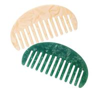 DEARMAMY 2pezzi Pettine Denti Larghi Per Bagnati e Acetato Antistatico Compatto Per Donne e Quotidiano Per Districare e Pettinare Spessi e Lunghi