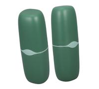 DEARMAMY 2pezzi Portabicchieri Da Viaggio in Plastica Per Spazzolino Da Denti e Dentifricio Organizer Compatto Per Spazzolini Custodia Per Bagno Per Lavoro e Campeggio