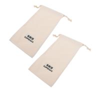 DEARMAMY 2pezzi Sacchetti Salvaspazio Con Coulisse Per Scarpe e Pantofole Tela Resistente Color Naturale Borsa Da Viaggio Portatile Per Uomo e Donna Pratici e Durevoli