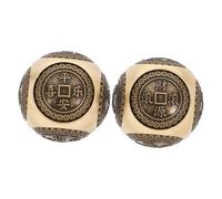 DEARMAMY 2pezzi Sfere D'ottone Baoding Rilievo Per Esercizi Manuali Fitness Palline Metalliche Antistress e Simbolo Di Prosperità Per Casa e Ufficio