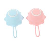 DEARMAMY 2pezzi Spazzola Doccia in Silicone Strumento Bagno Pulizia Corpo Detergente Per Ragazzo Ragazza e Adulti Massaggio Rimuove Pelle Morta