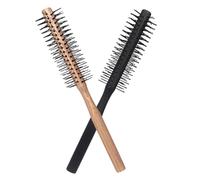 DEARMAMY 2pezzi Spazzola Per Capelli Rotonda in Legno Setola Liscia Per Ricci e Onde Per Asciugatura e Modellatura Confortevole Da Usare