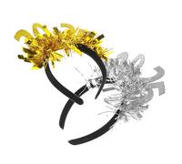 DEARMAMY 2pezzi Tiara Di Buon Anno e Cerchietto Di Capodanno in Oro e Accessori Per Feste Di Capodanno e Compleanno Da Due Per Donne e Uomini Decorazioni Per Photo Booth e Feste Di Natale