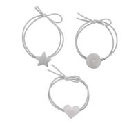 DEARMAMY 3 Elastici Per : Accessori Per Per Coda Di Cavallo - A Forma Di Cuore Rotondo A Forma Di Stella - Elastici Ad Alta Elasticità Che Non Si Inceppano Per Donne E
