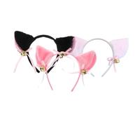 DEARMAMY 3 Pezzi Accessori per a orecchie di gatto rosa fascia per con orecchie finte blu fascia per di gatto per la festa Banca da ragazza plastica