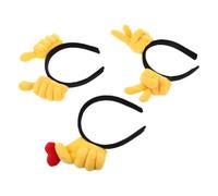 DEARMAMY 3 pezzi Fasce per Capelli con Gesti Mano Divertenti per Compleanni e Feste di Natale Accessori Cartoon Creativi per Capelli con Stile