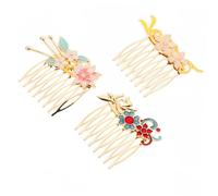 DEARMAMY 3 Pezzi Pettine Invertita Con Forcine Fermaglio Copricapo Da Ragazza Accessori Per Sposa Bride Hairpin Clip Per Copricapo Di Fiori Per Le Donne Lega