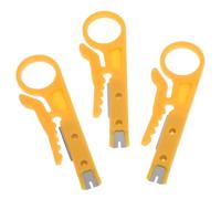 DEARMAMY 3 Pezzi Pinza Spellafili Mini Gialla, Spelafili Elettrica Multifunzione in Abs e Acciaio, Compatta e Leggera, per Fili e Cavi, Installazione e Riparazione, Elettricisti