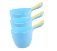 DEARMAMY 3 Pezzi Shampoo Rinse Cup per Manico Antiscivolo Cucchiaio Bagno in Plastica Riutilizzabile Flusso d per Ragazzo Ragazza e
