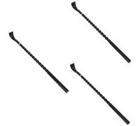 DEARMAMY 3 Pezzi Solletico Strumenti Di Massaggio Manuale Attrezzo Lungo Graffianti Massaggianti Grattaschiena Per Graffiatore Del Corpo Maniglia Scratcher Indietro Ebano Black