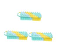 DEARMAMY 3 Pezzi Spazzola Da Bagno in Silicone Lavasciuga Shampoo Macchia Spazzolone Setola Massaggiatore Per La Testa Spazzata Del Cuoio Capelluto Strofinare Gel Di Silice