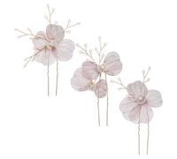 DEARMAMY 3 Pz Cerchietto Per Accessori Per Con Perle Gemme Per Perni Orecchini a Cerchio D'oro Spose Madre Fiori Al Polso Fascia Per Orecchini a Goccia Da Donna Rame