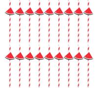 DEARMAMY 30 Cannucce A Tema Anguria - Cannucce Di Carta Estive Hawaiane Per Bevande Da Cocktail Divertenti Bevande Per Feste In Piscina E Picnic (7 74 Pollici Rosse)