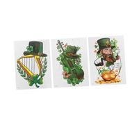 DEARMAMY 3pcs St. Patrick's Day Temporary Tattoo Irish Festival Accessori A Shamrock Party Forniture Saint Patrick's Day Body Adesile Per La Decorazione Del Corpo
