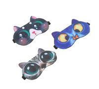 DEARMAMY 3pezzi Maschera Per Dormire Gattino Copertura Per Occhi Notte Protettiva Adatta Donne Ragazza Cinghia