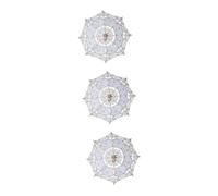 DEARMAMY 3pezzi Ombrello Da Sposa Pizzo Elegante Per Decorazione Matrimonio e Fotografie Ombrello Da Cerimonia Con Manico Crema s