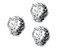 DEARMAMY 3pezzi Orologio Anello Regolabile Orologio Fashion Per Donne Elegante e Pratico Design Facile Da Leggere Per Occasioni Speciali